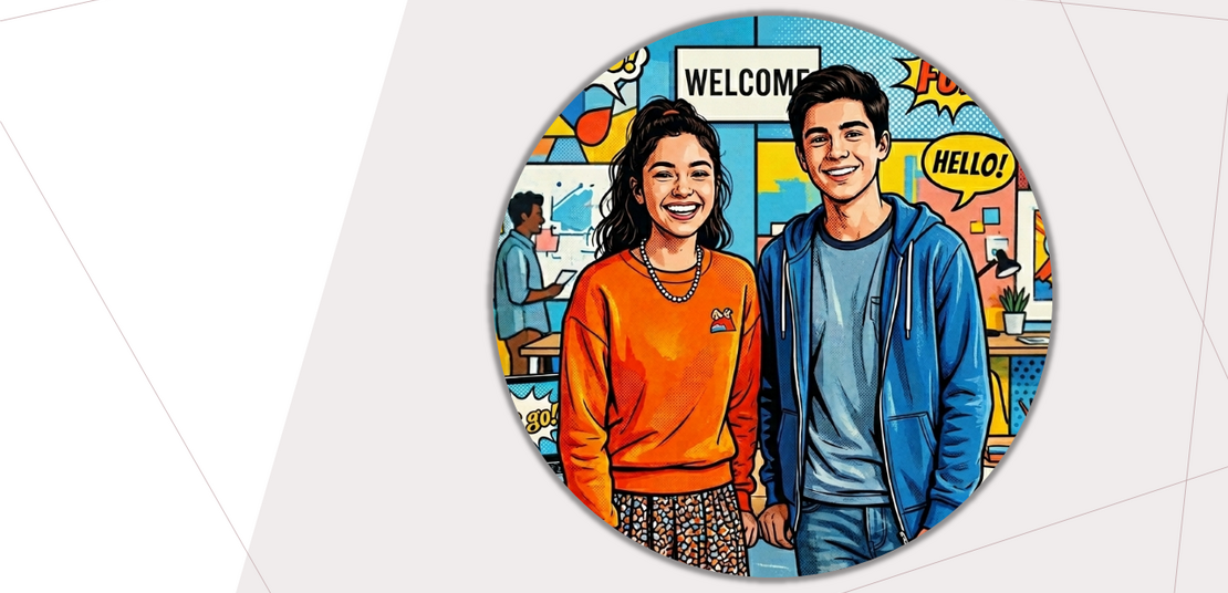 Bild mit einem Mädchen und Jungen aus der Ausbildung